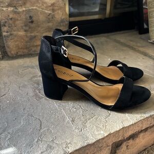 BAMBOO Black Block Heel Sandals